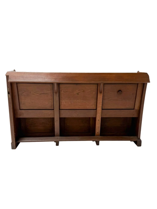 Willem Penaat Art Deco Three-Seat Bench, Solid Oak, 1920s